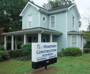 Humphrey Construction home office in historic Dallas NC